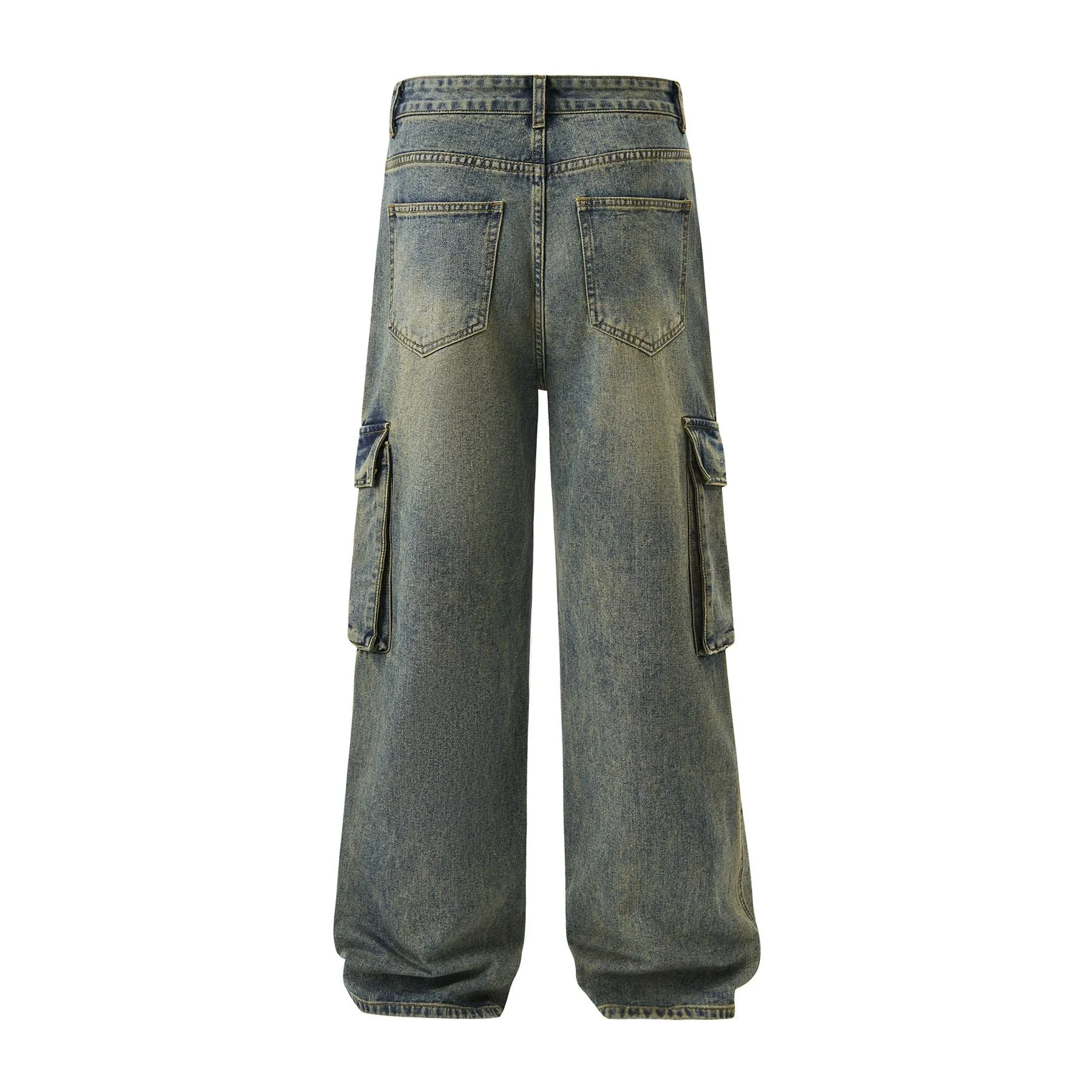 Wide Leg Cargo Denim Pants