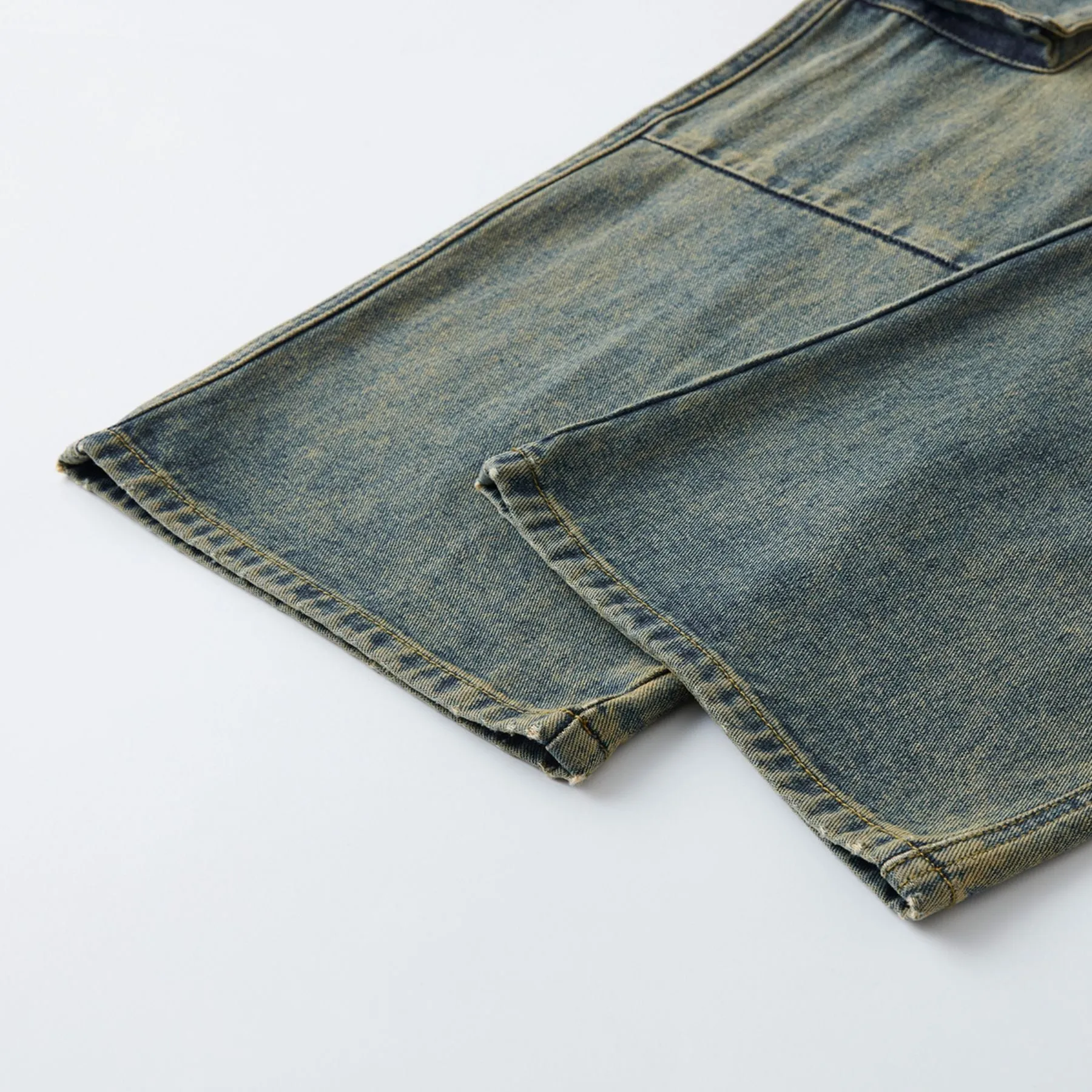 Wide Leg Cargo Denim Pants