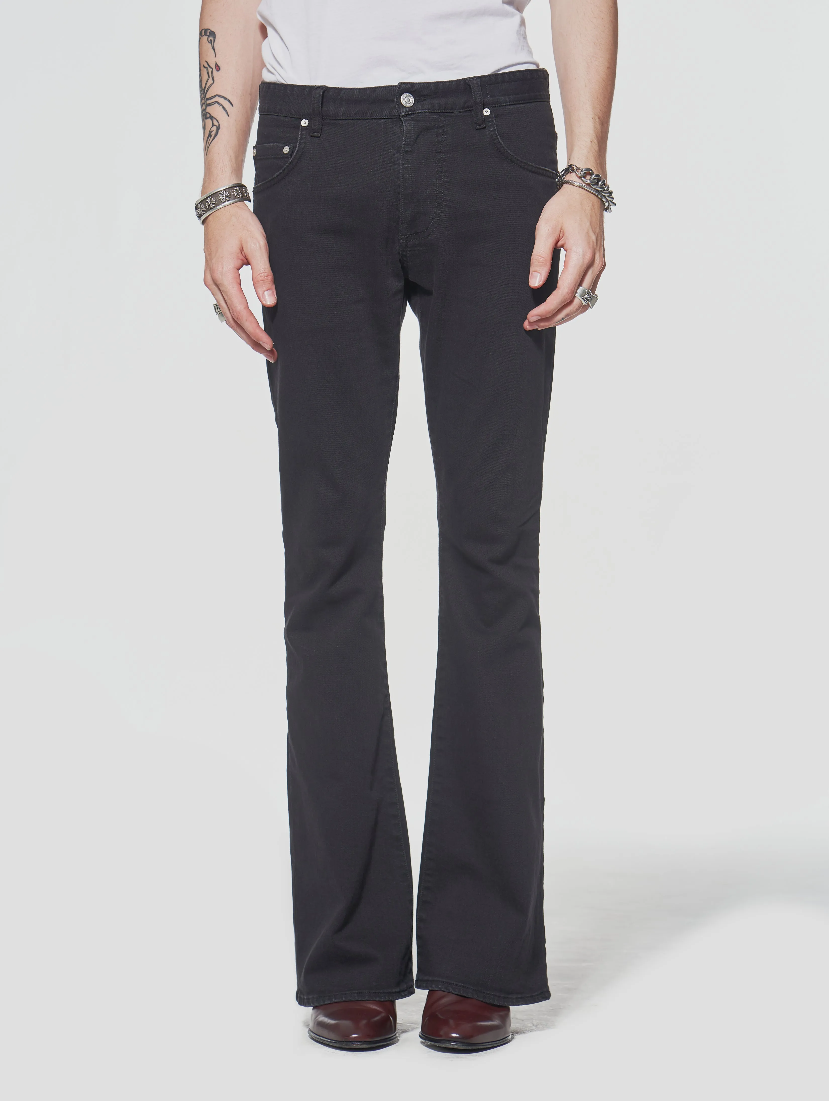 WILFRIED BELL BOTTOM JEANS IN BLACK - Man