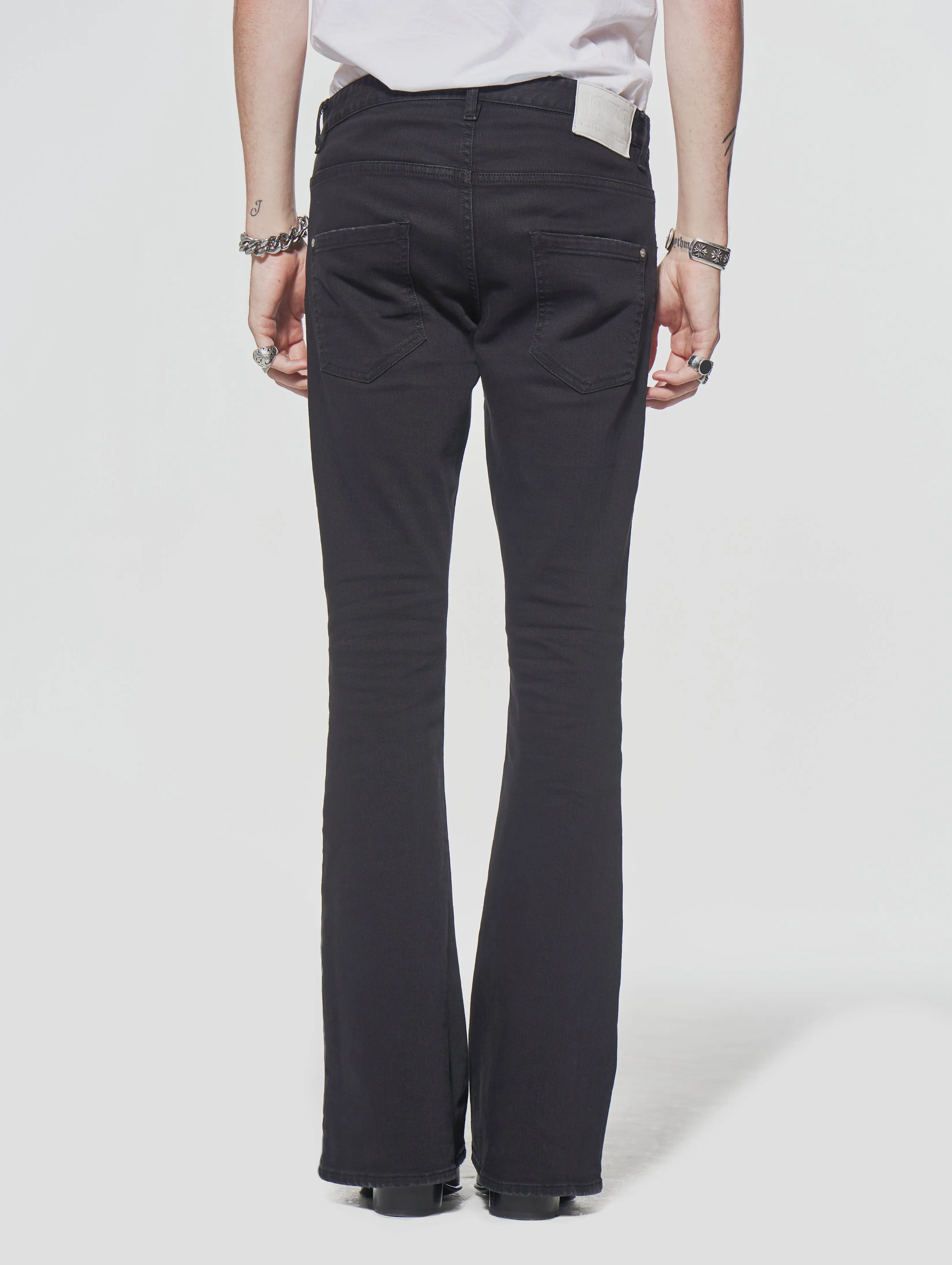 WILFRIED BELL BOTTOM JEANS IN BLACK - Man