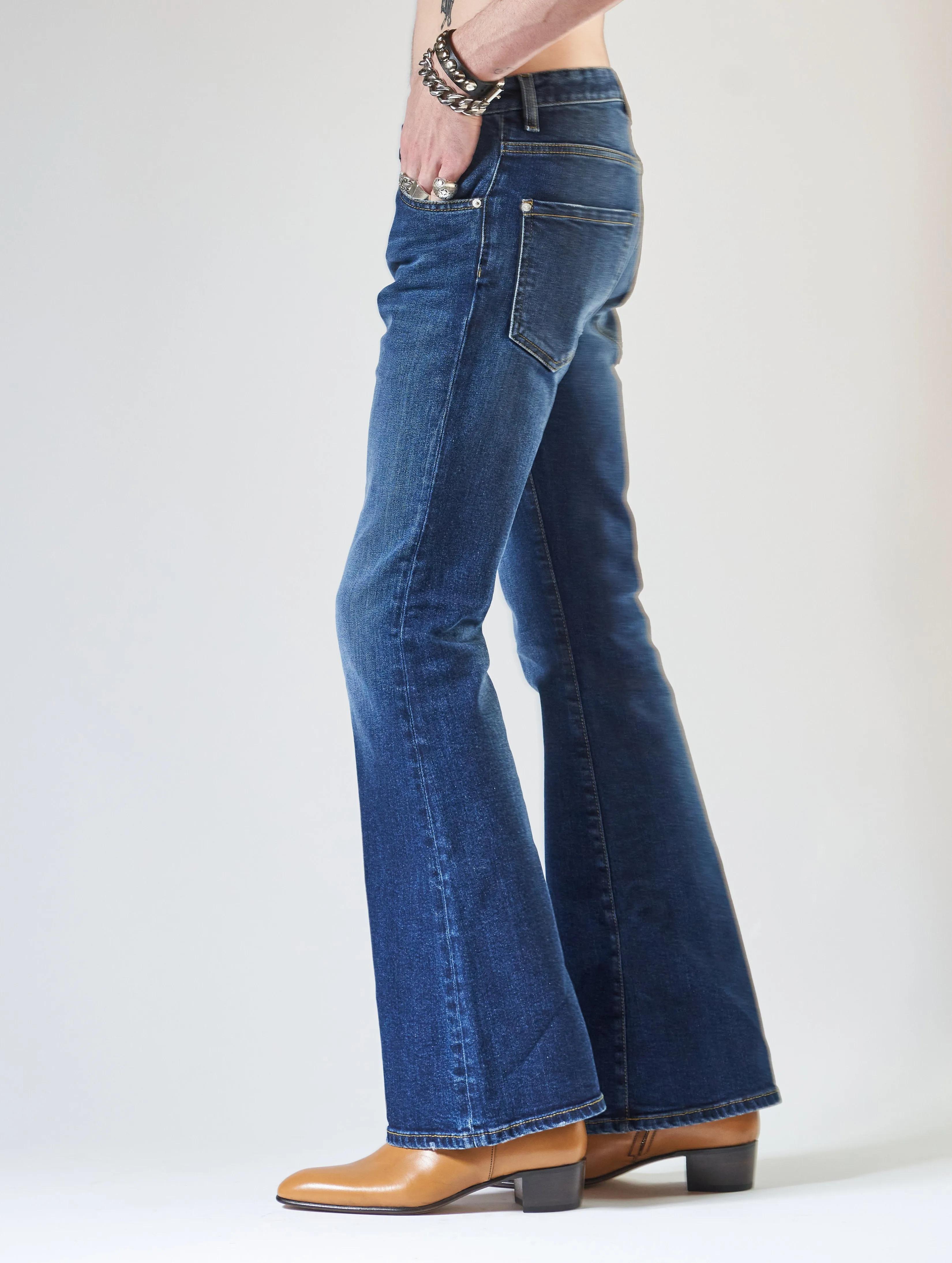 WILFRIED BELL BOTTOM JEANS IN CLASSIC INDIGO - Man