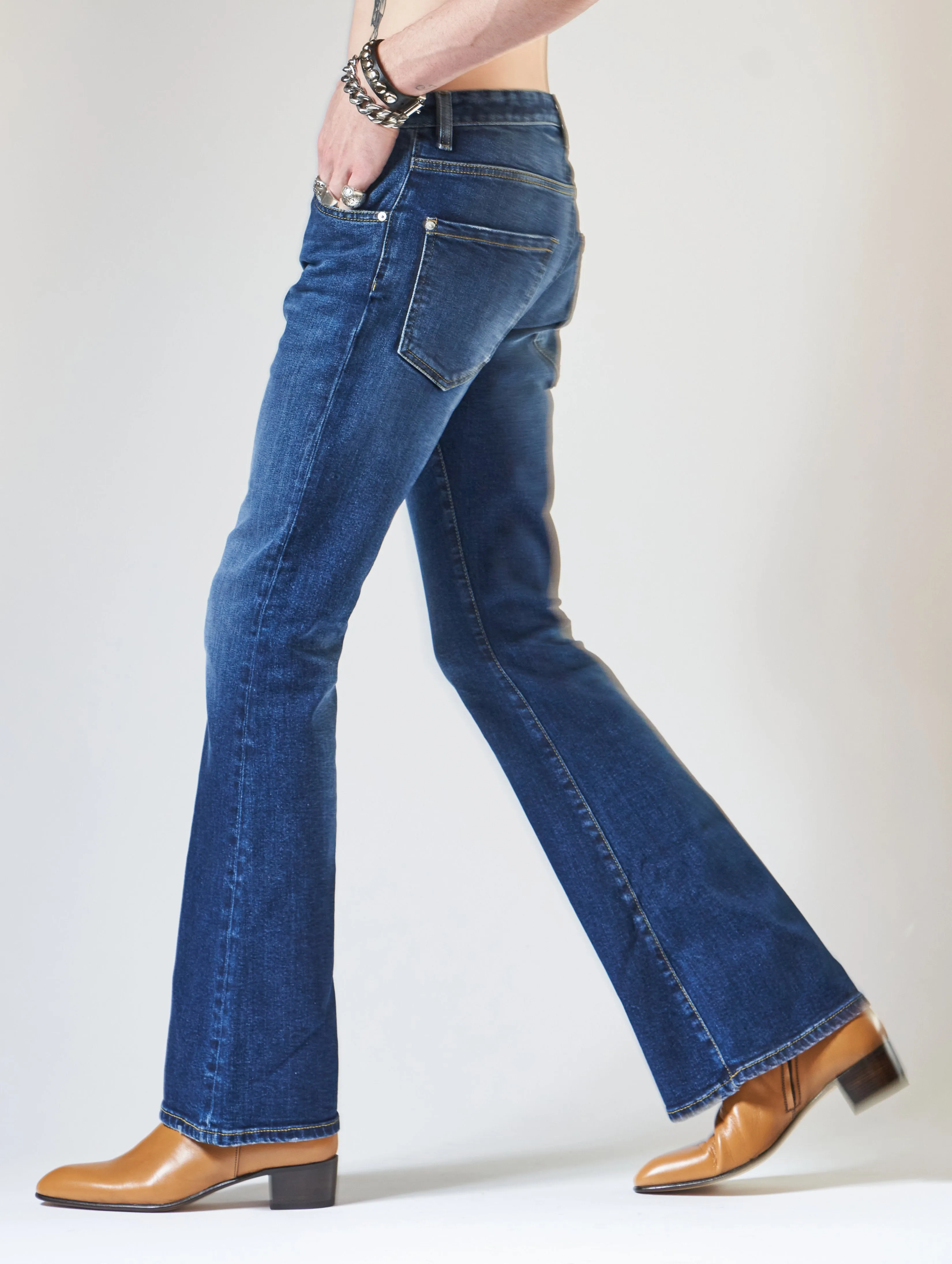 WILFRIED BELL BOTTOM JEANS IN CLASSIC INDIGO - Man