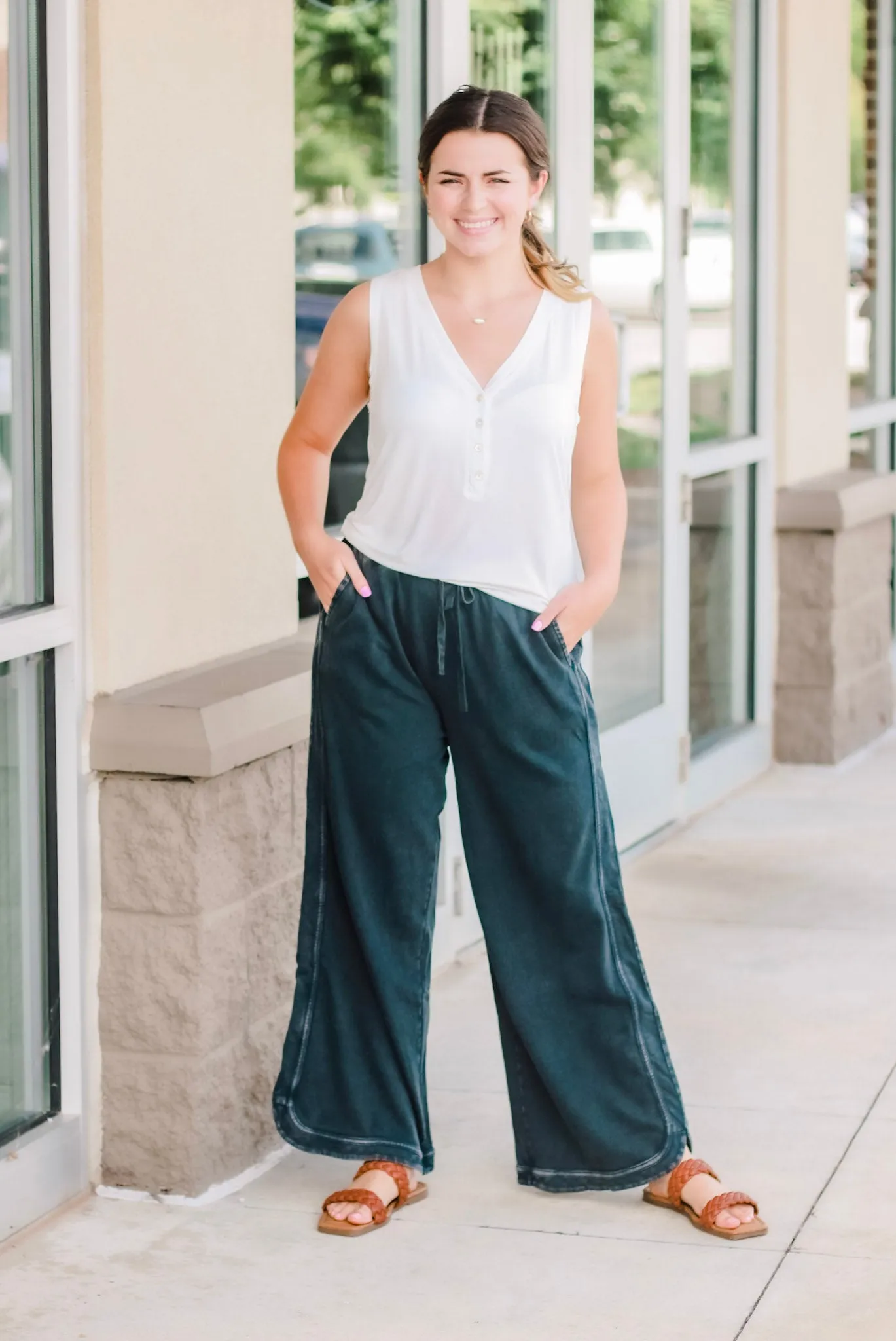 Wine & Dine Drawstring Pants in Ash Gray