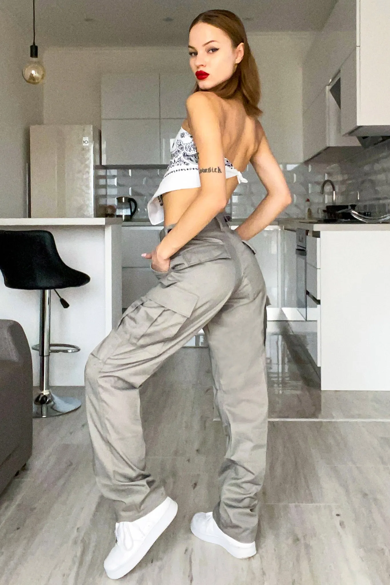 Wish You Were Here Grey Cargo Pants