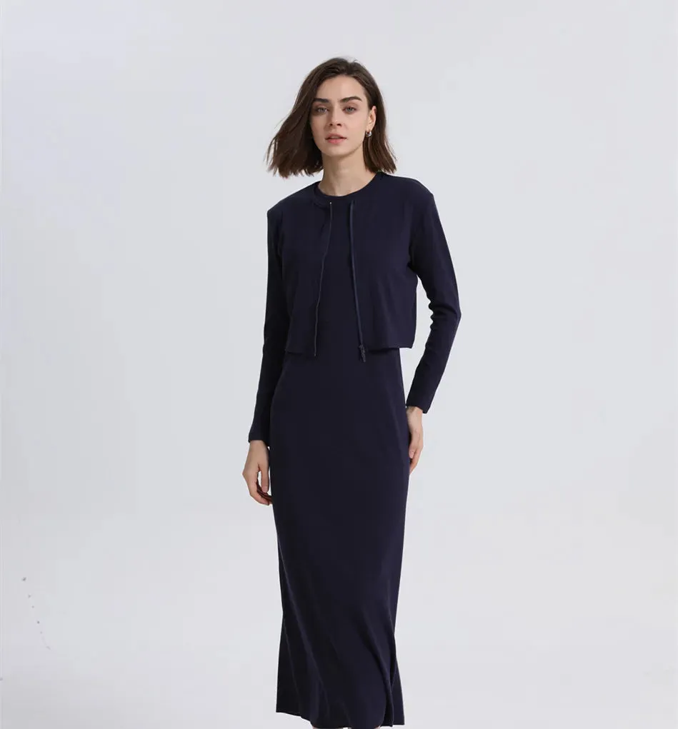 Woman cardigan Maxi Length long dress