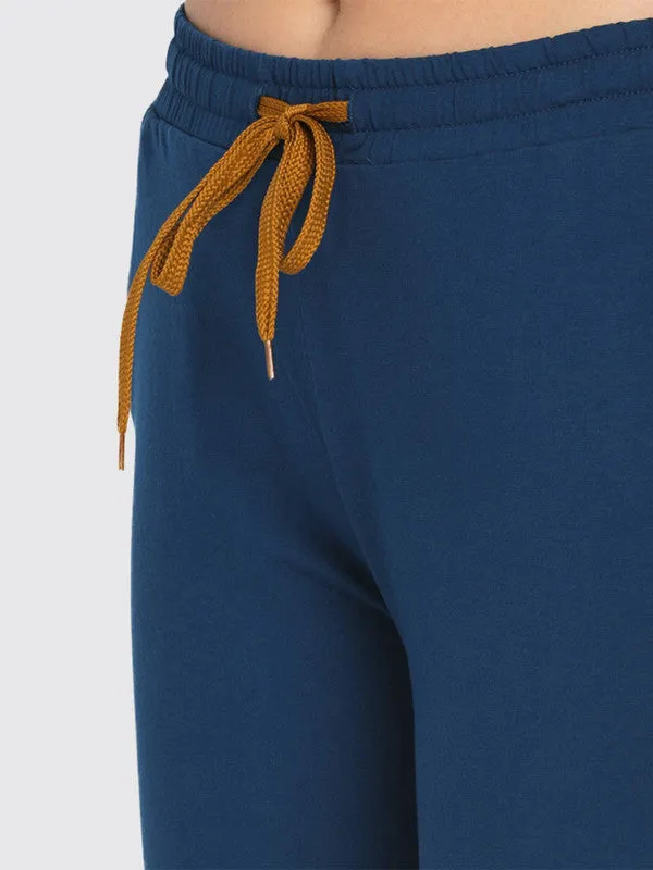 Women Aqua-Blue Solid Capri AT-EASE CAPRI -Aqua-Blue