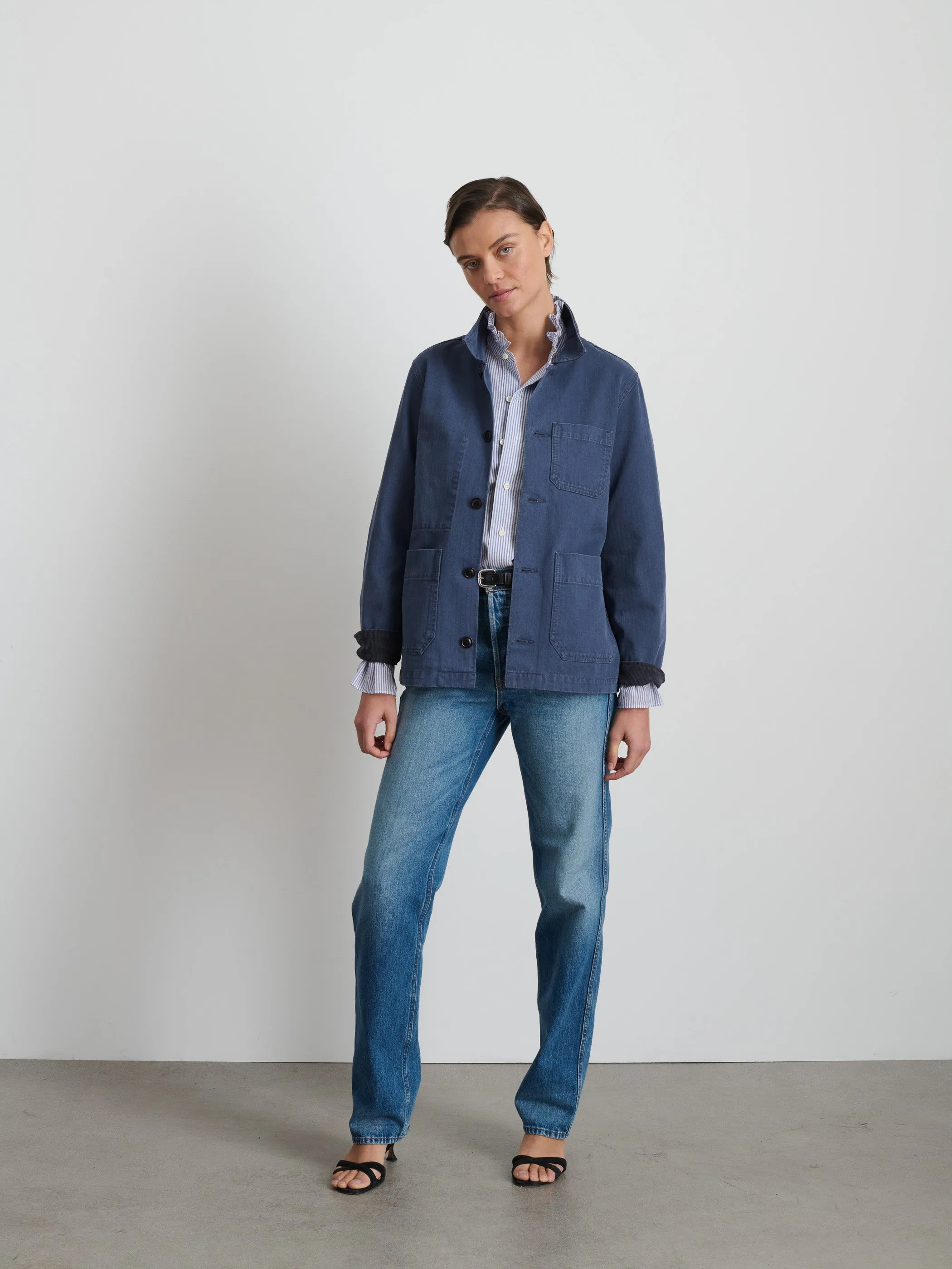 Women | Britt Work Jacket | Herringbone Slate Blue