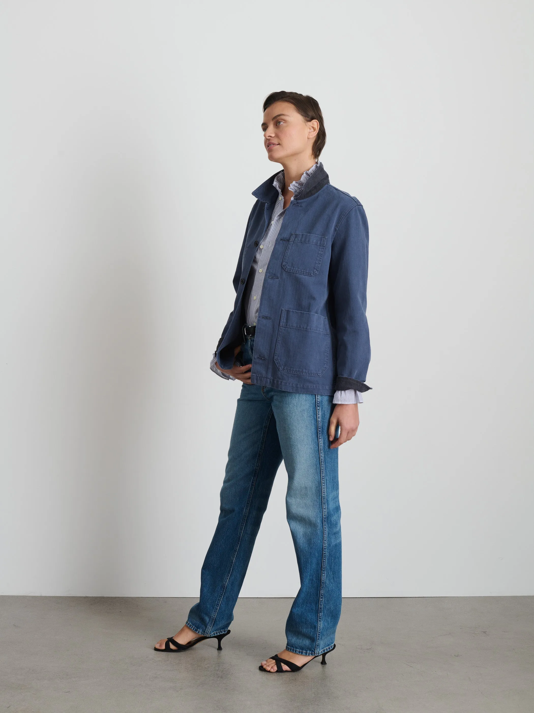 Women | Britt Work Jacket | Herringbone Slate Blue