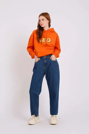 Women Denim Pant  Relaxed Fit High Waist Blue