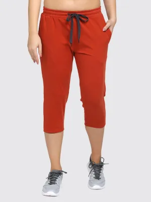 Women Orange Solid Capri AT-EASE CAPRI -Orange
