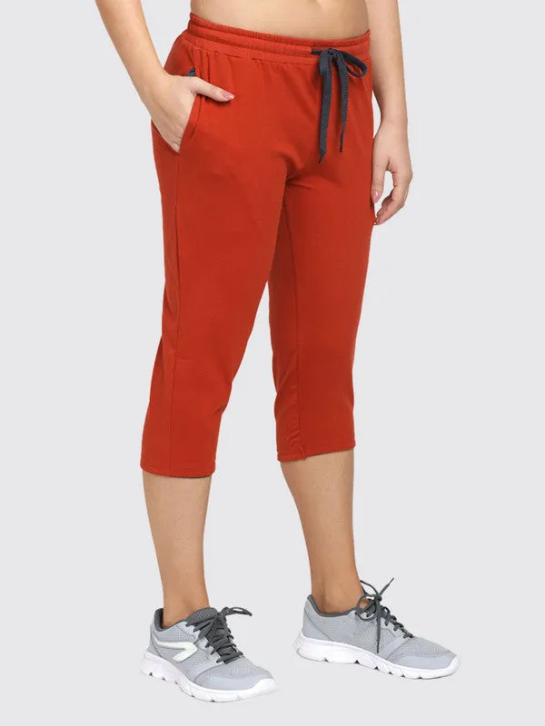Women Orange Solid Capri AT-EASE CAPRI -Orange