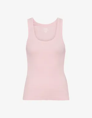 Women Organic Rib Tank Top - Faded Pink