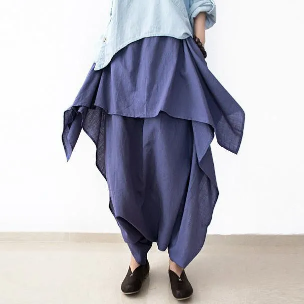 Women Pants Cotton Linen Ruffled Harem Pants Women Trousers Women Camouflage Casual Pants Women