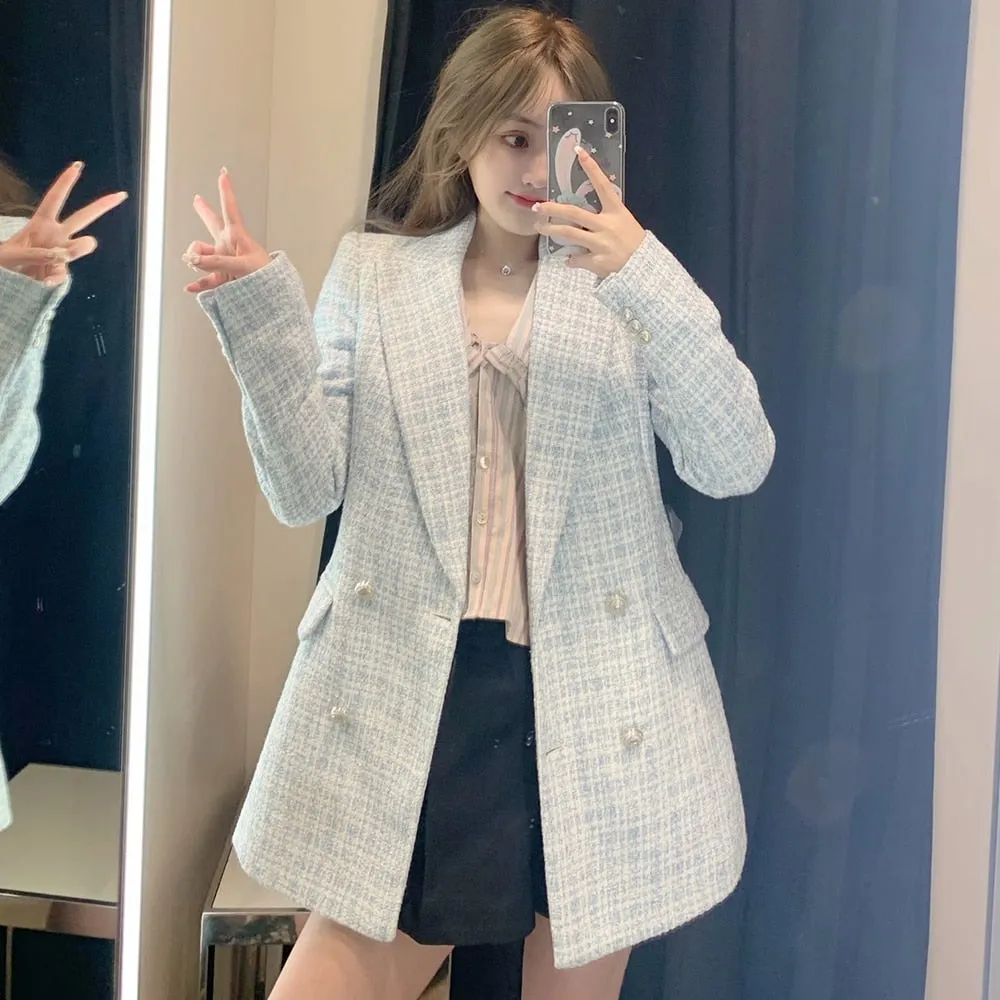 Women Suit Jacket Tweed Blazer