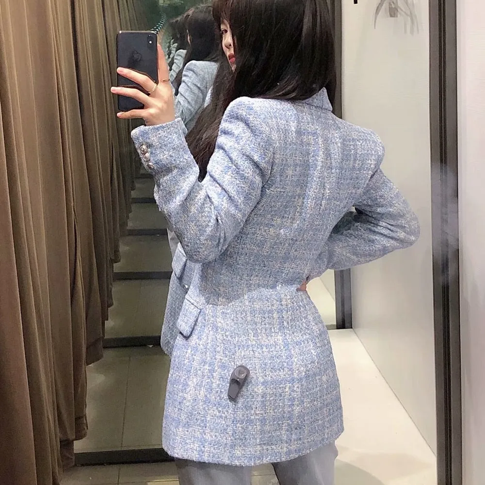 Women Suit Jacket Tweed Blazer