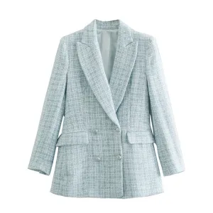 Women Suit Jacket Tweed Blazer