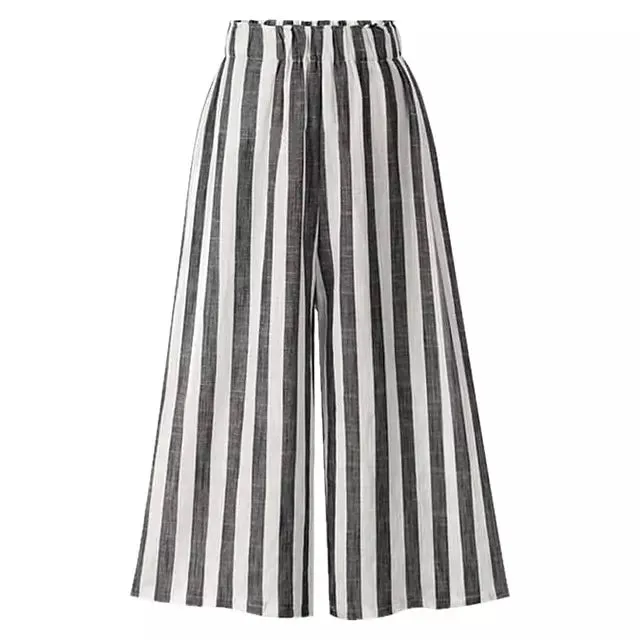 Women Wide Legs Pants High Waist Loose Skirt Plus Size