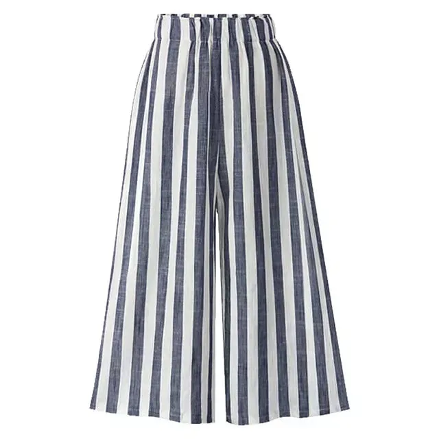 Women Wide Legs Pants High Waist Loose Skirt Plus Size