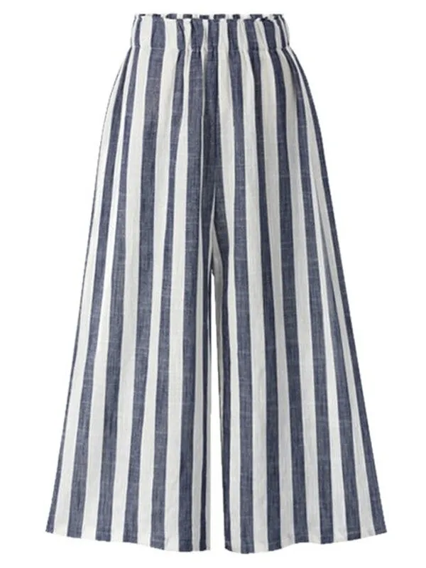Women Wide Legs Pants High Waist Loose Skirt Plus Size