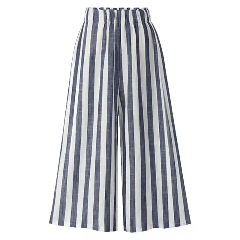 Women Wide Legs Pants High Waist Loose Skirt Plus Size