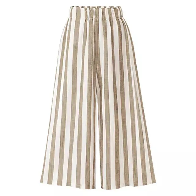Women Wide Legs Pants High Waist Loose Skirt Plus Size