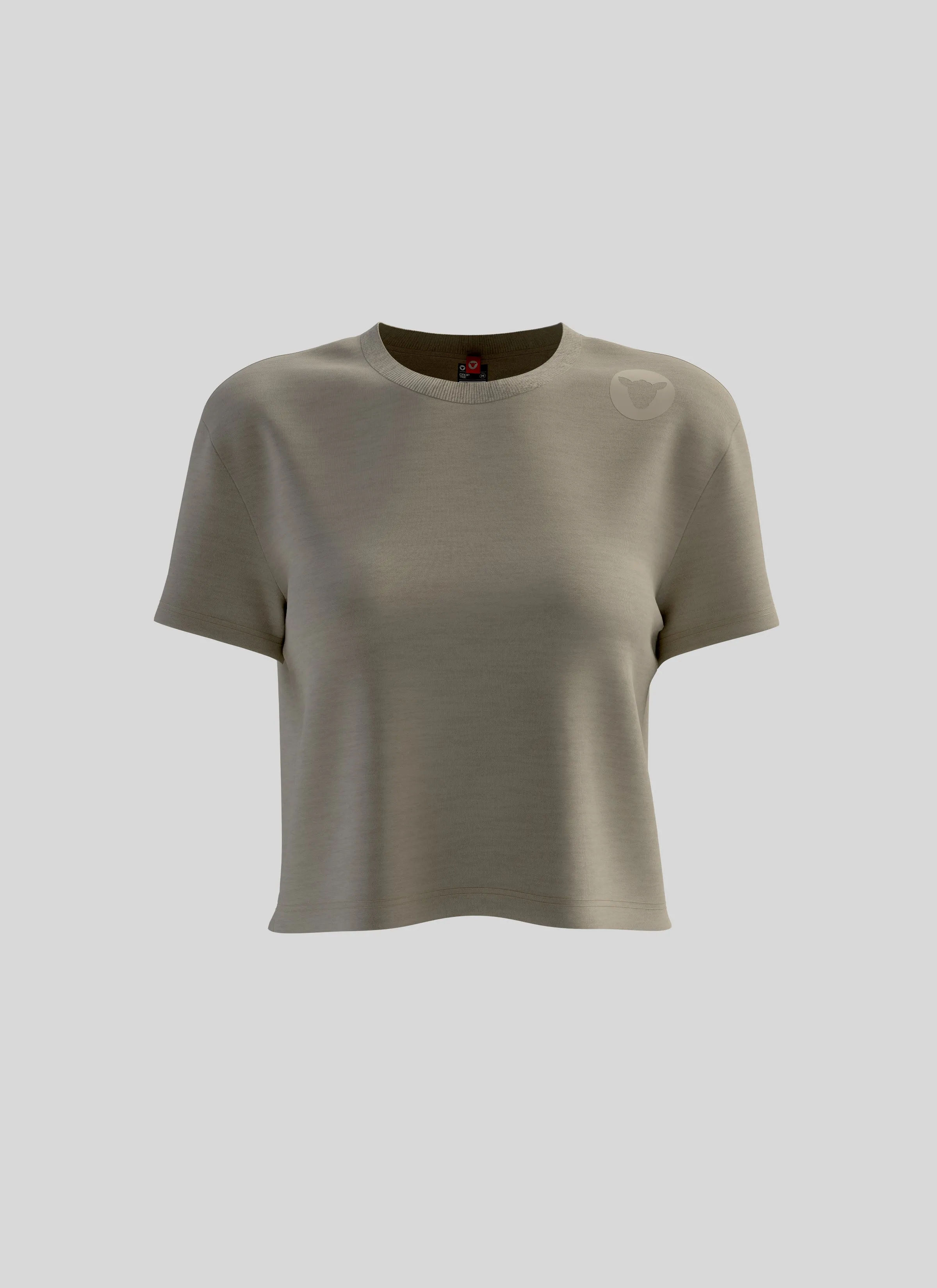 Women's ActiveCotton Crop Tee - Faded Dust