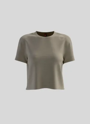 Women's ActiveCotton Crop Tee - Faded Dust