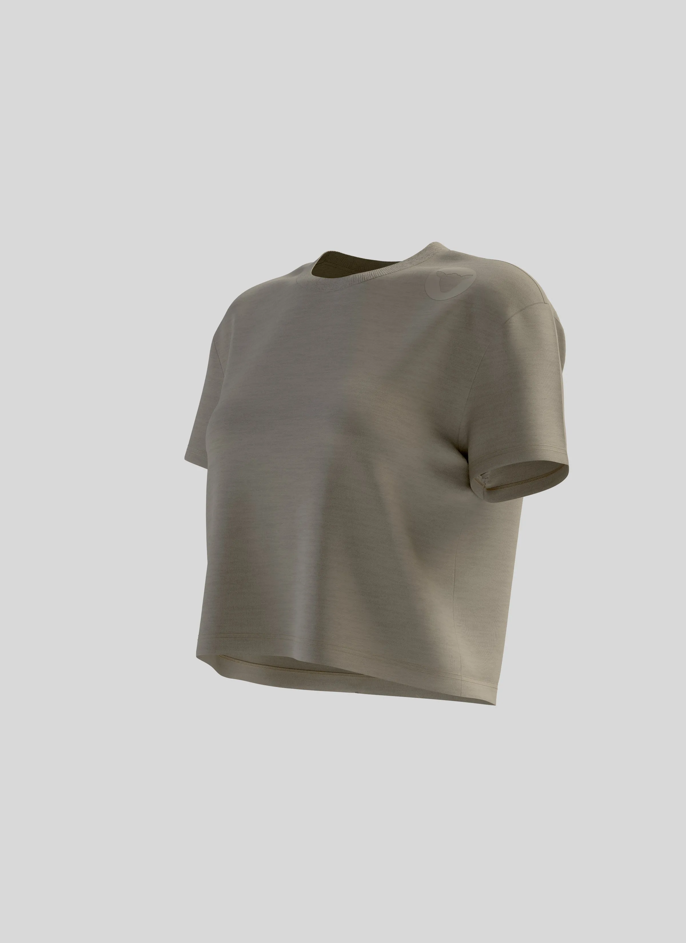 Women's ActiveCotton Crop Tee - Faded Dust
