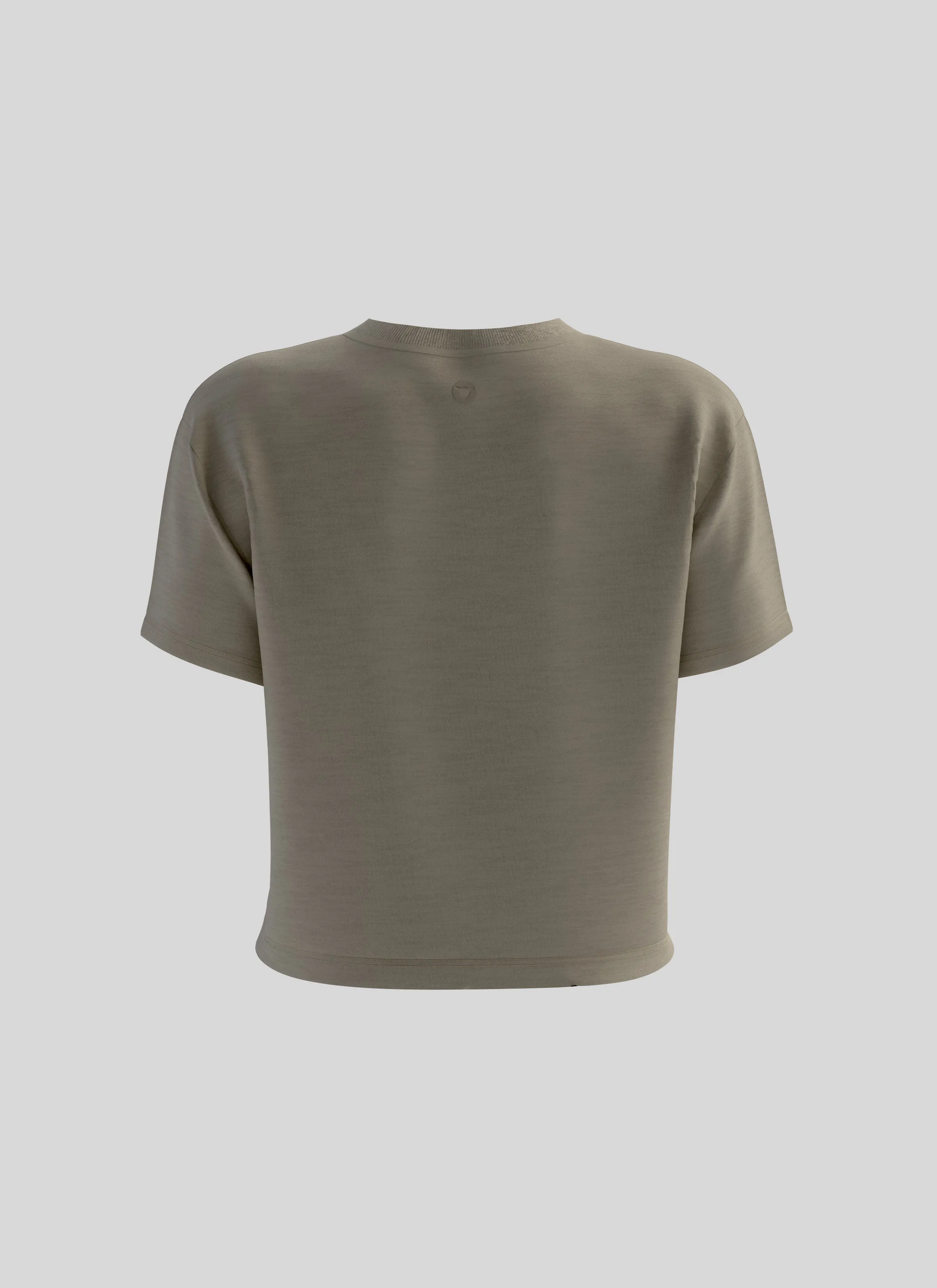Women's ActiveCotton Crop Tee - Faded Dust