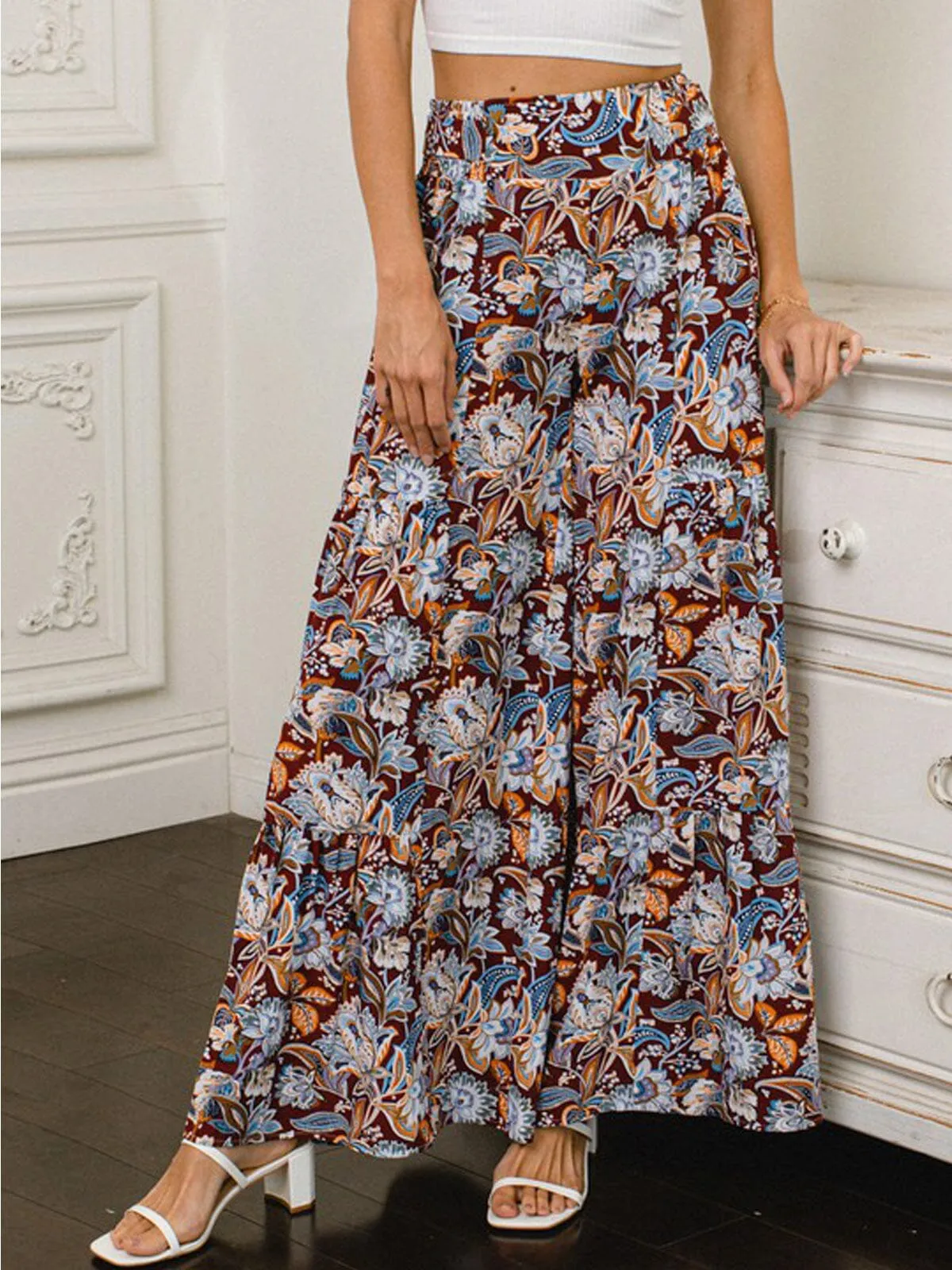 WOMEN'S BELL BOTTOMS FLORAL PANTS