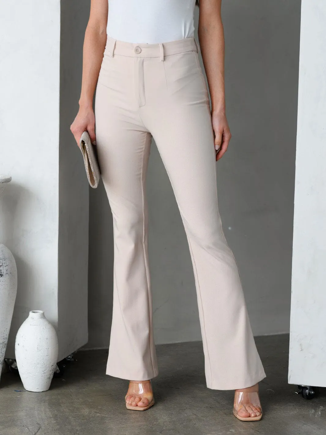 WOMEN'S BUTTONS CLOSURE BELL LEGS PANTS