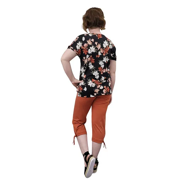 WOMEN'S CAPRI W/ TIES BAMBOO BURNT ORANGE