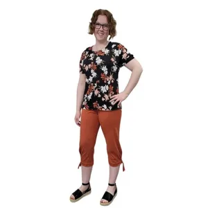 WOMEN'S CAPRI W/ TIES BAMBOO BURNT ORANGE