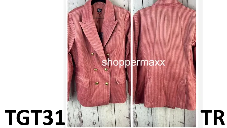 Women's Corduroy Double Breasted Blazer - Rowing Blazers x Target, Rose Pink, L