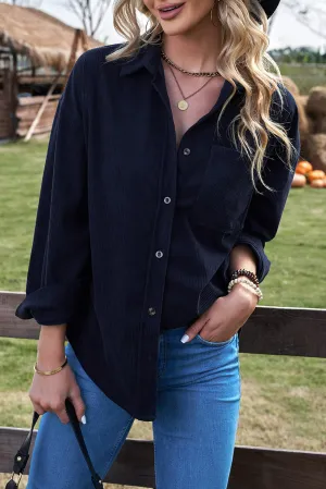 Women's Corduroy Shirt Plus Size Tops