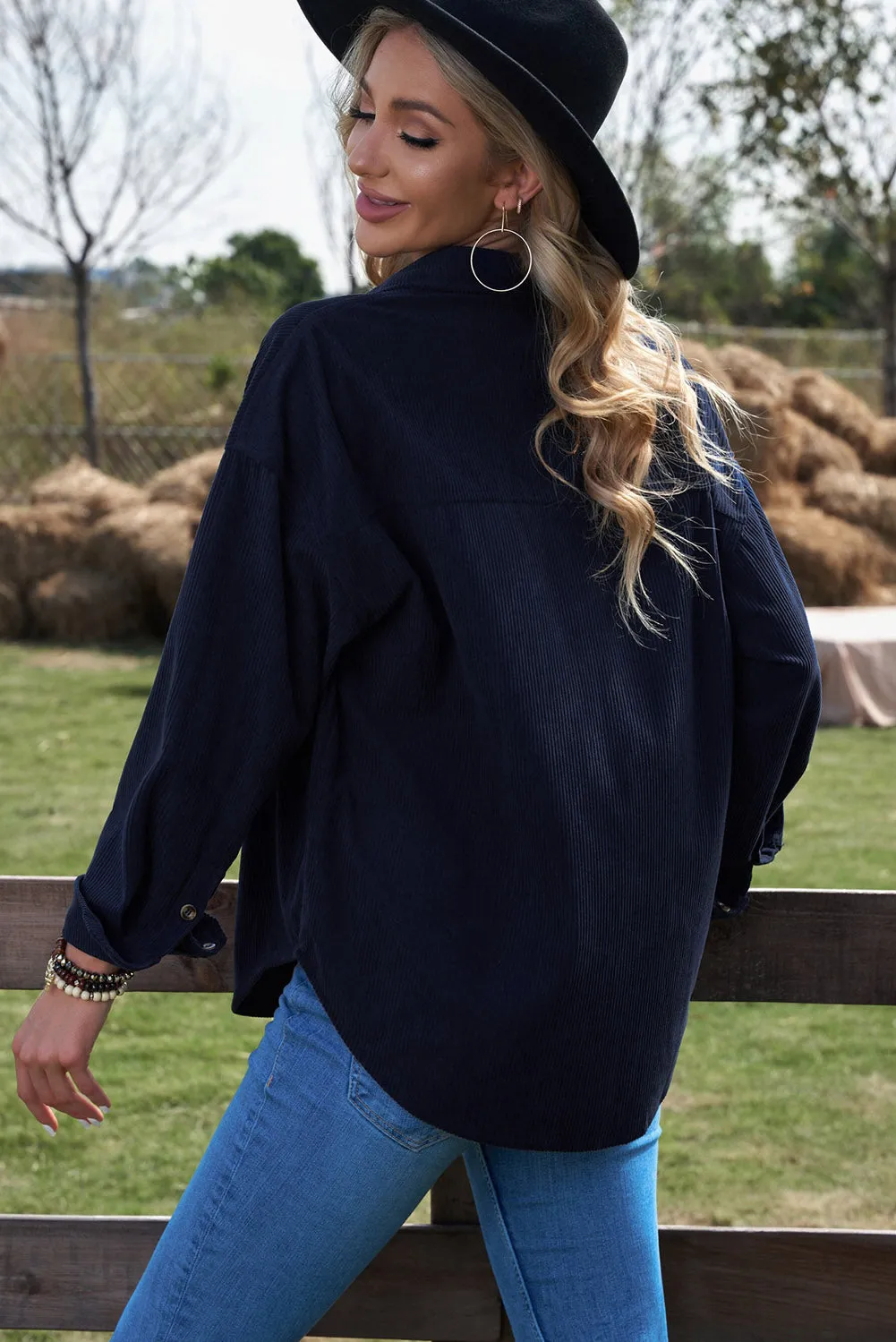 Women's Corduroy Shirt Plus Size Tops