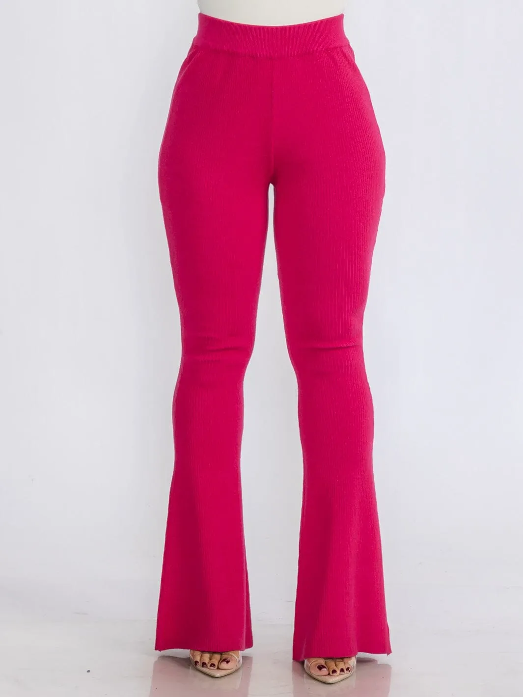 WOMEN'S ELASTIC WAIST SHIMMER BELL LEGS PANTS