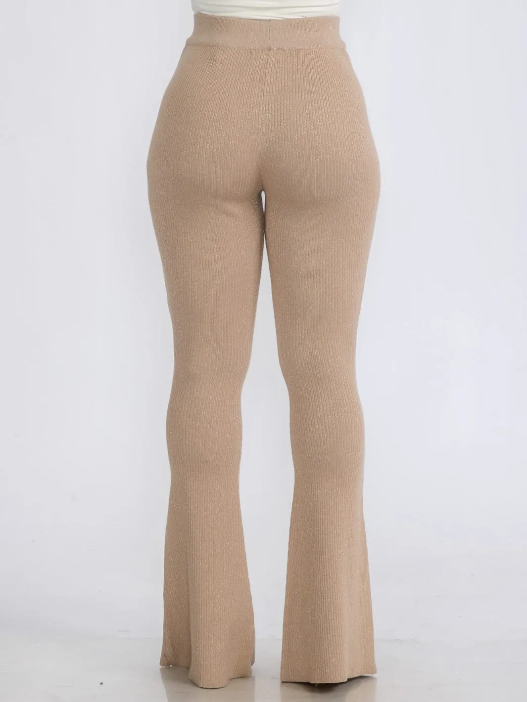 WOMEN'S ELASTIC WAIST SHIMMER BELL LEGS PANTS