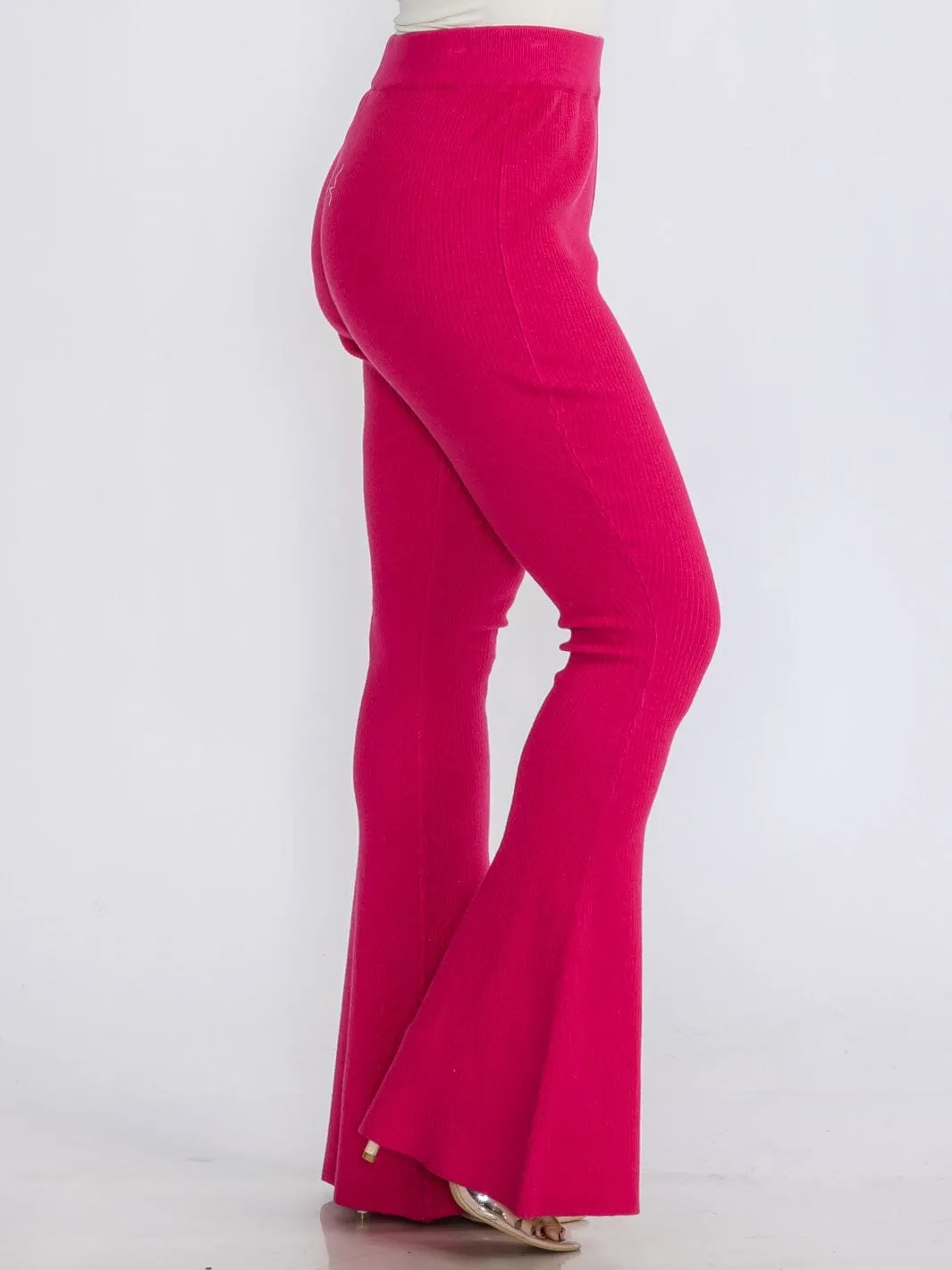 WOMEN'S ELASTIC WAIST SHIMMER BELL LEGS PANTS