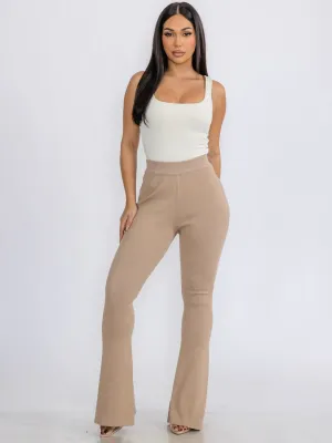WOMEN'S ELASTIC WAIST SHIMMER BELL LEGS PANTS