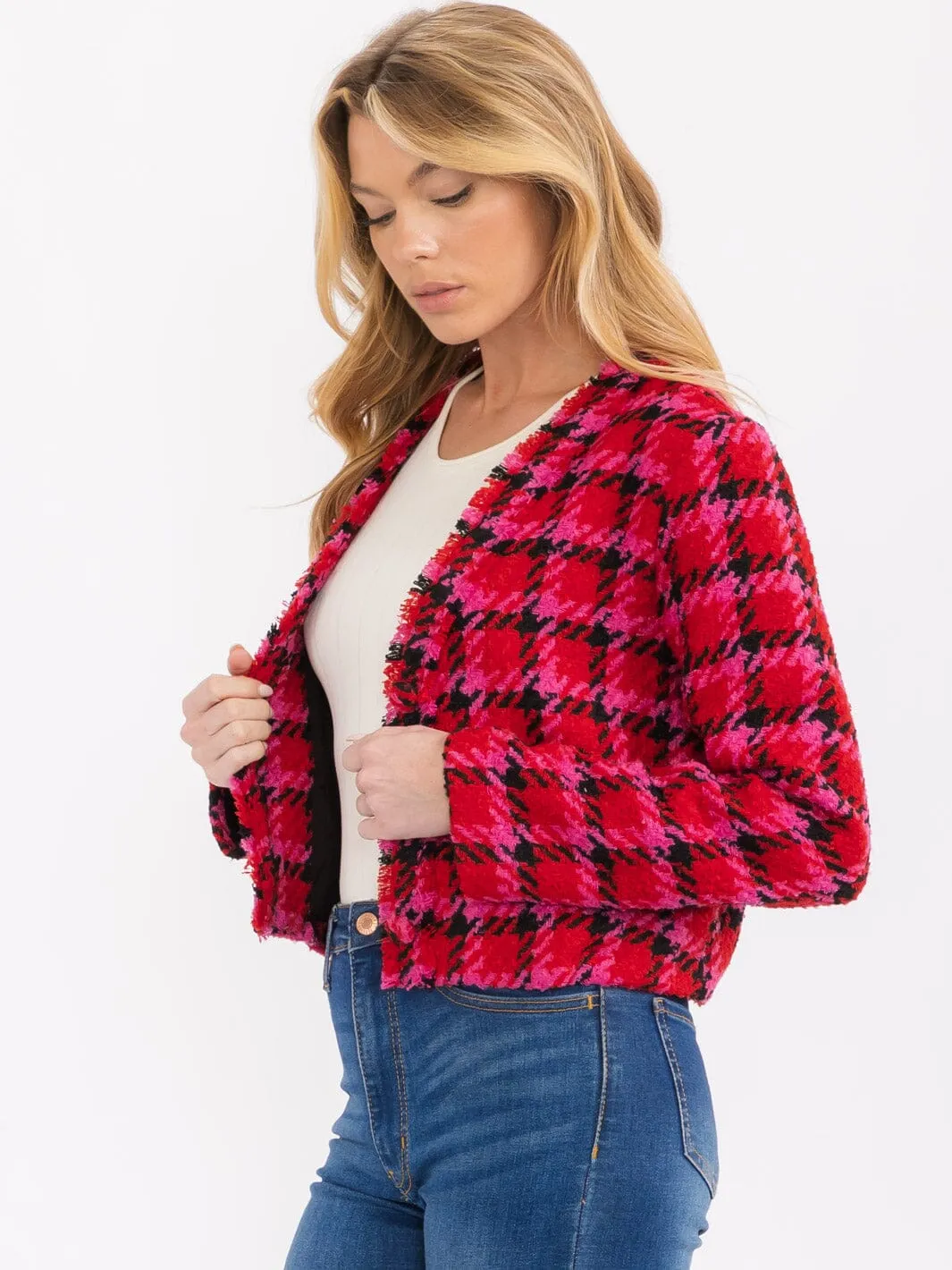 WOMEN'S LONG SLEEVE BUTTON CLOSURE FRONT POCKETS DETAILED BLAZER