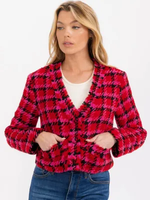 WOMEN'S LONG SLEEVE BUTTON CLOSURE FRONT POCKETS DETAILED BLAZER
