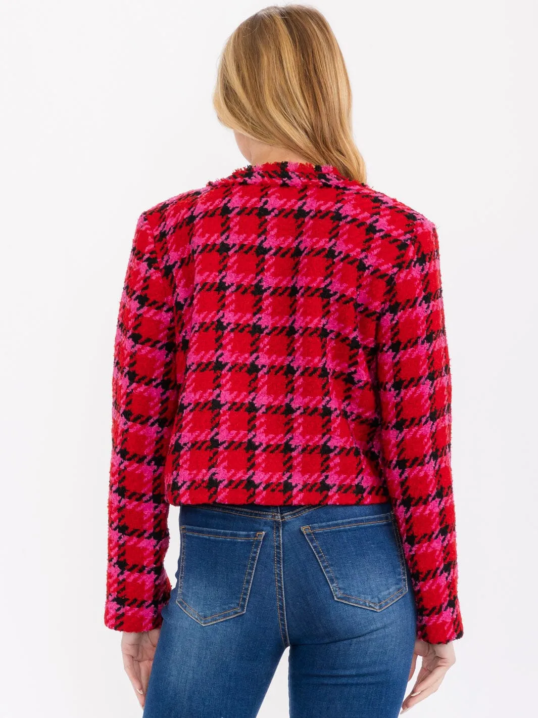 WOMEN'S LONG SLEEVE BUTTON CLOSURE FRONT POCKETS DETAILED BLAZER