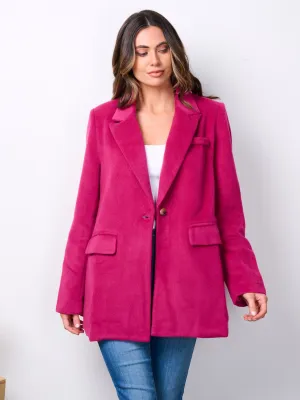 WOMEN'S LONG SLEEVE BUTTON CLOSURE POCKETS CORDUROY JACKET