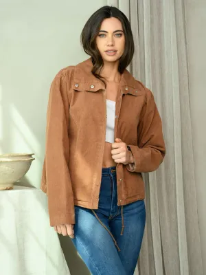 WOMEN'S LONG SLEEVE CORDUROY JACKET