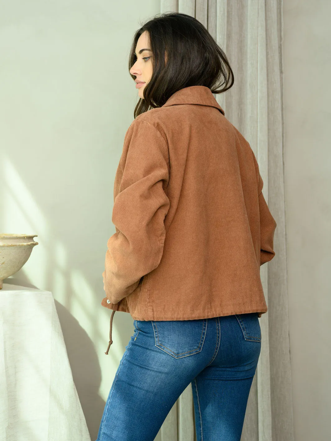 WOMEN'S LONG SLEEVE CORDUROY JACKET