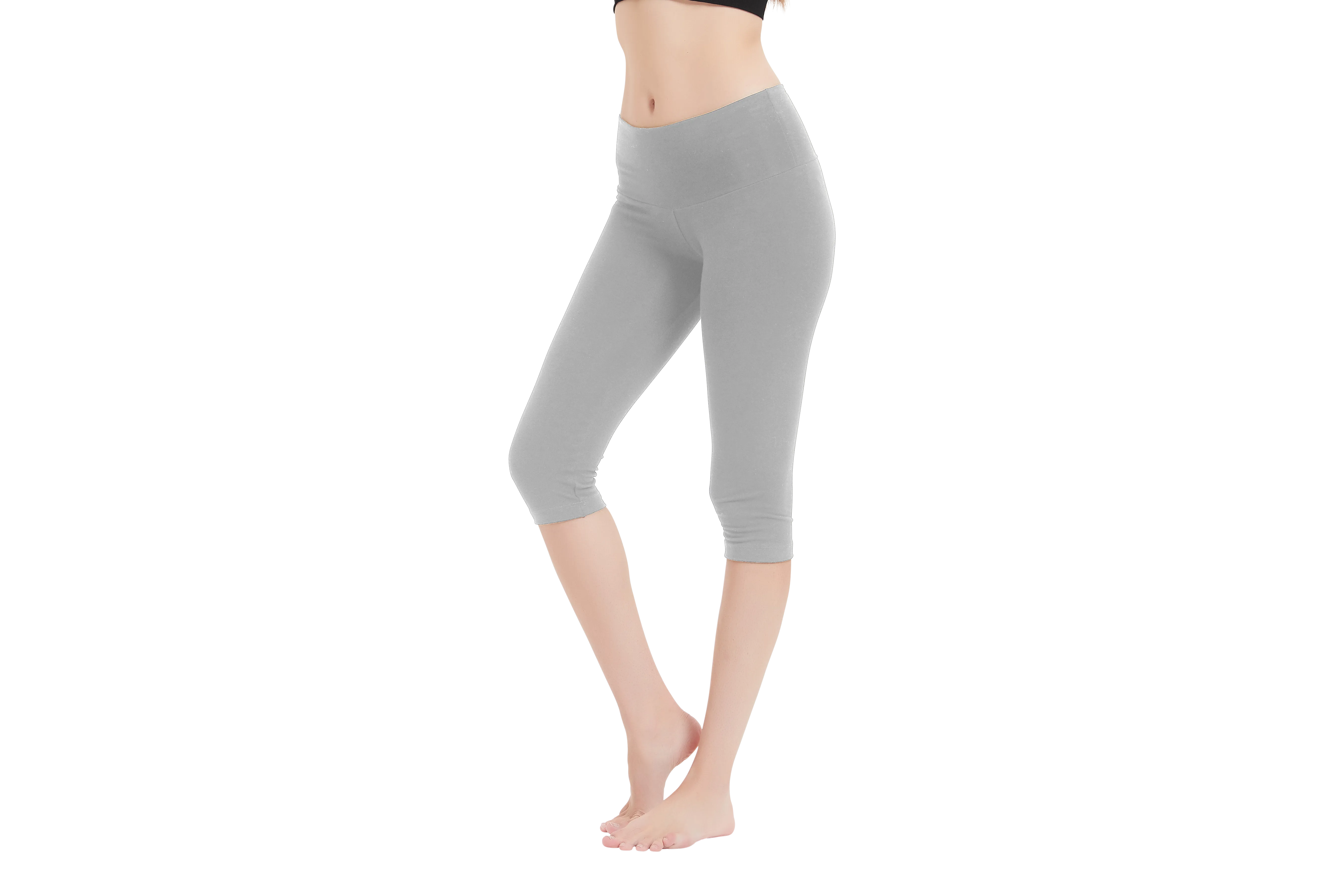 Women's Low-Rise Foldover Waist Cotton Spandex Yoga Capris