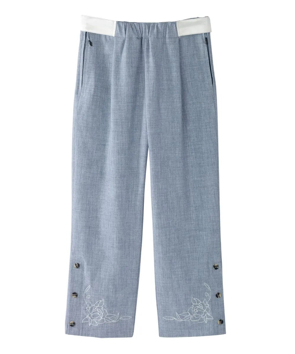 Women's Self Dressing Easy Zip Linen Capris