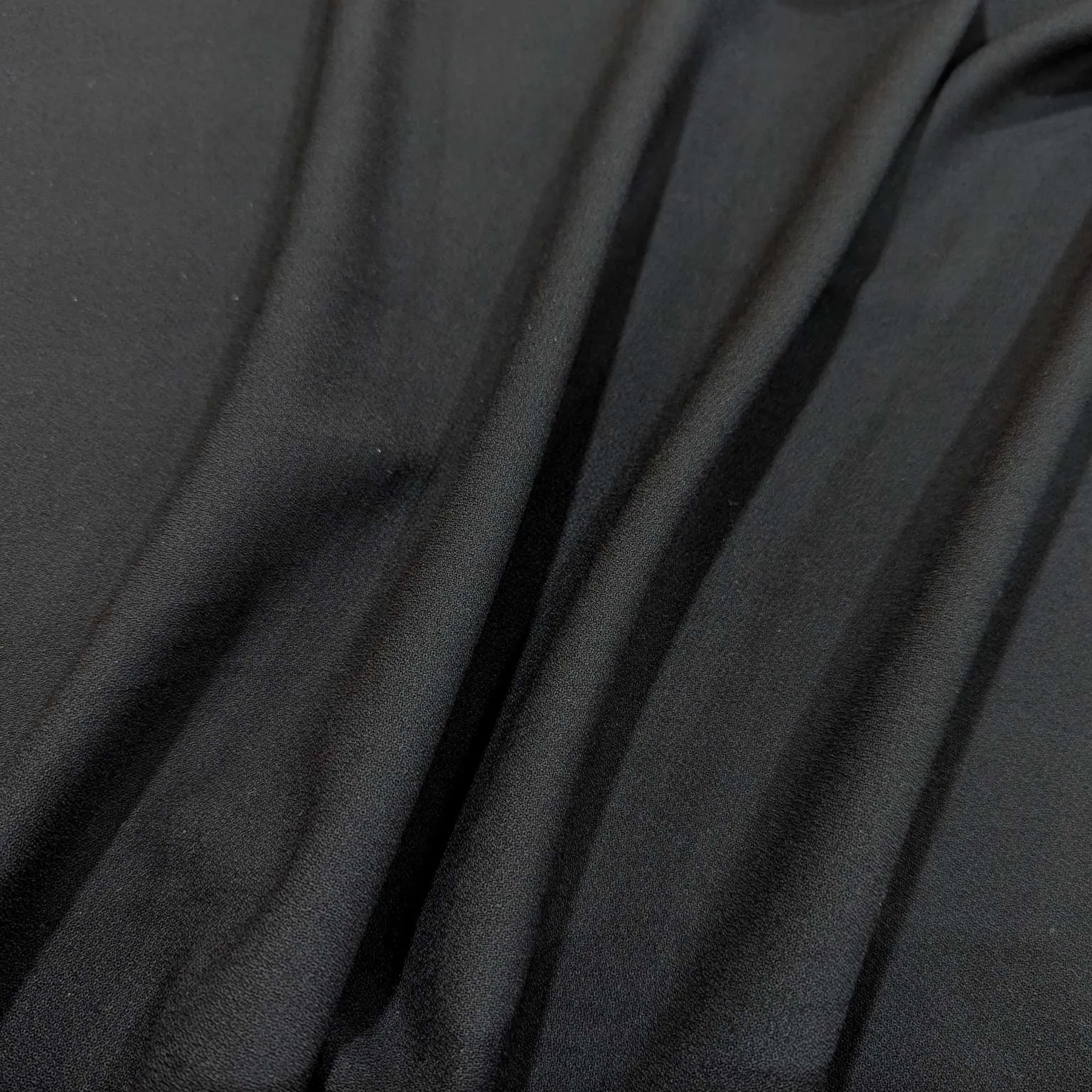 Wool, Black Crepe - 50cm remnant