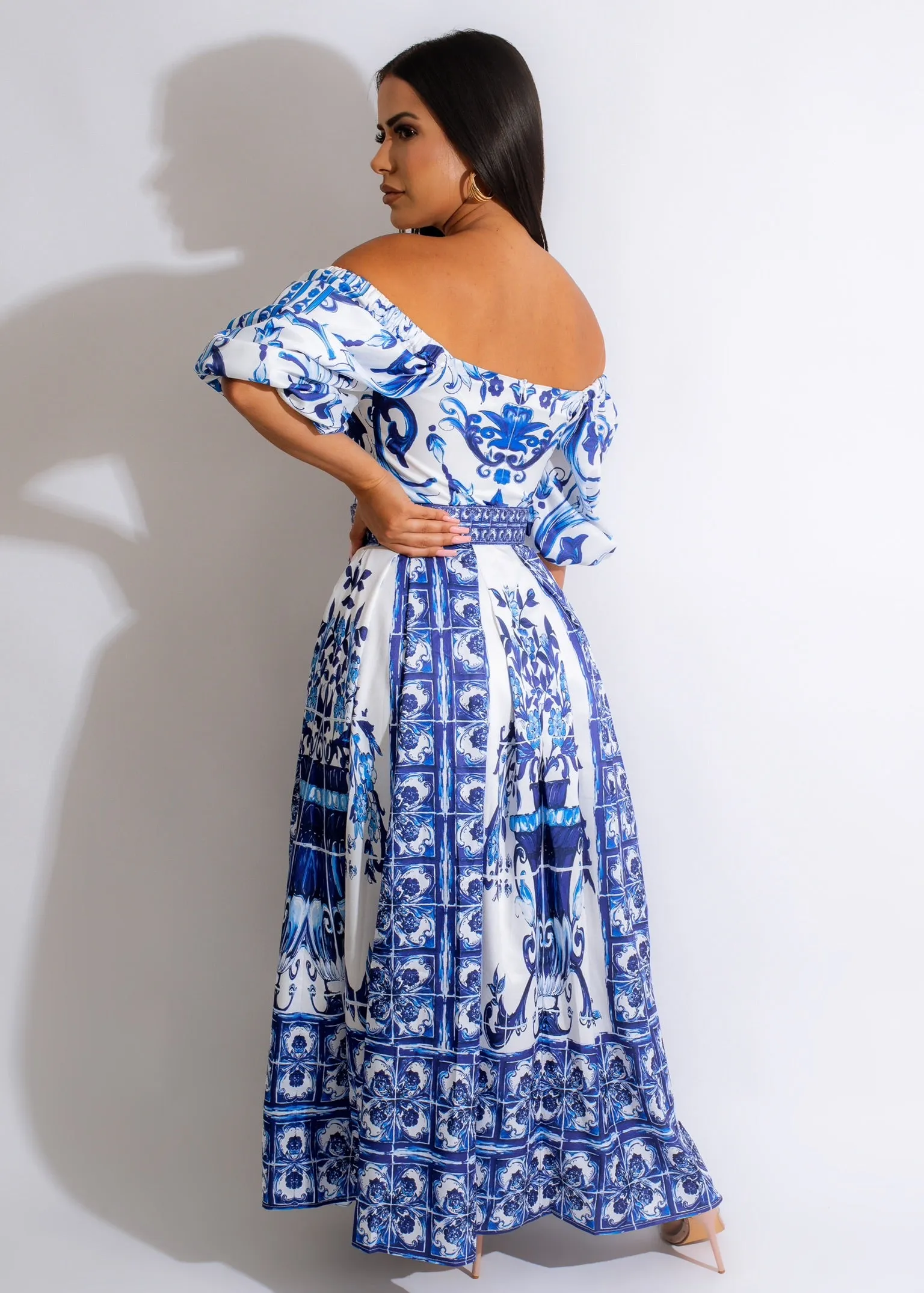 Work Of Art Maxi Dress Blue
